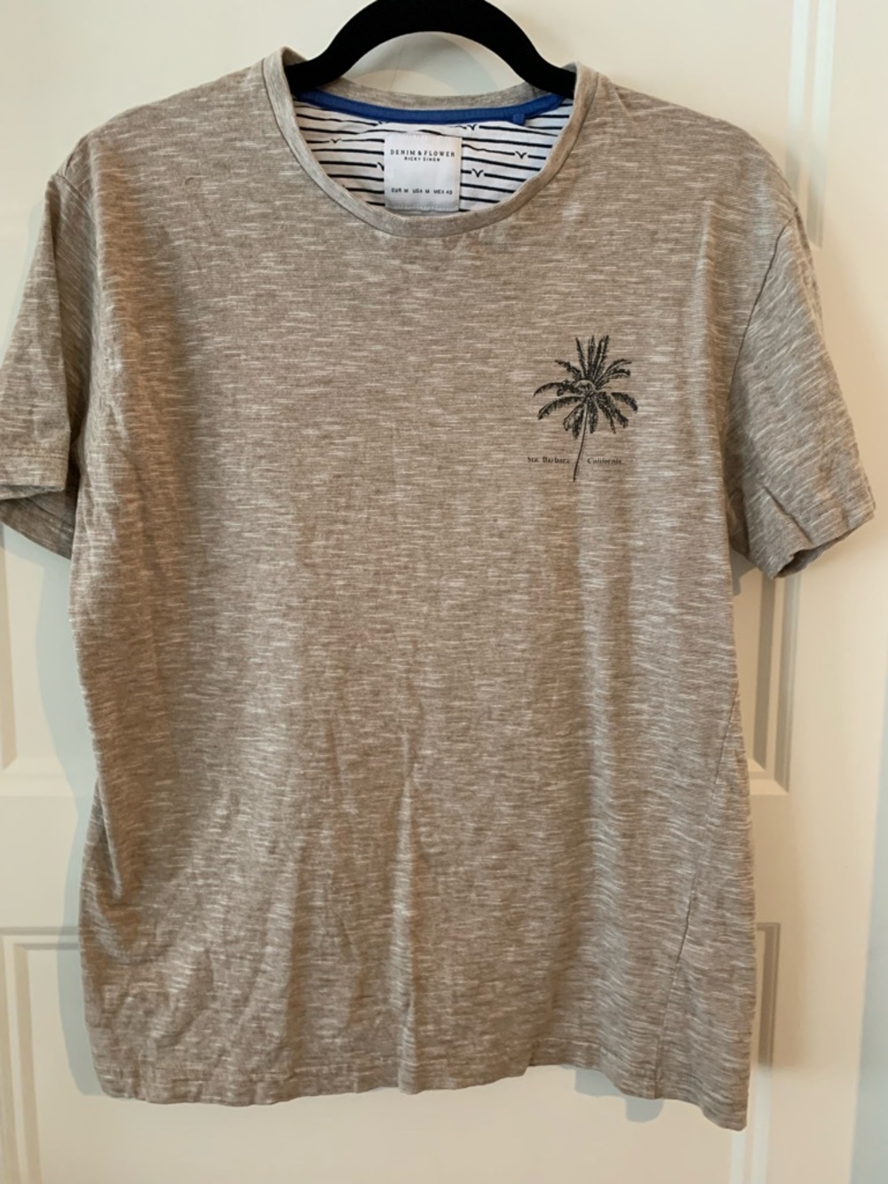 Denim & Flower Ricky Singh sMen’s Heather Tan Palm Graphic T-Shirt